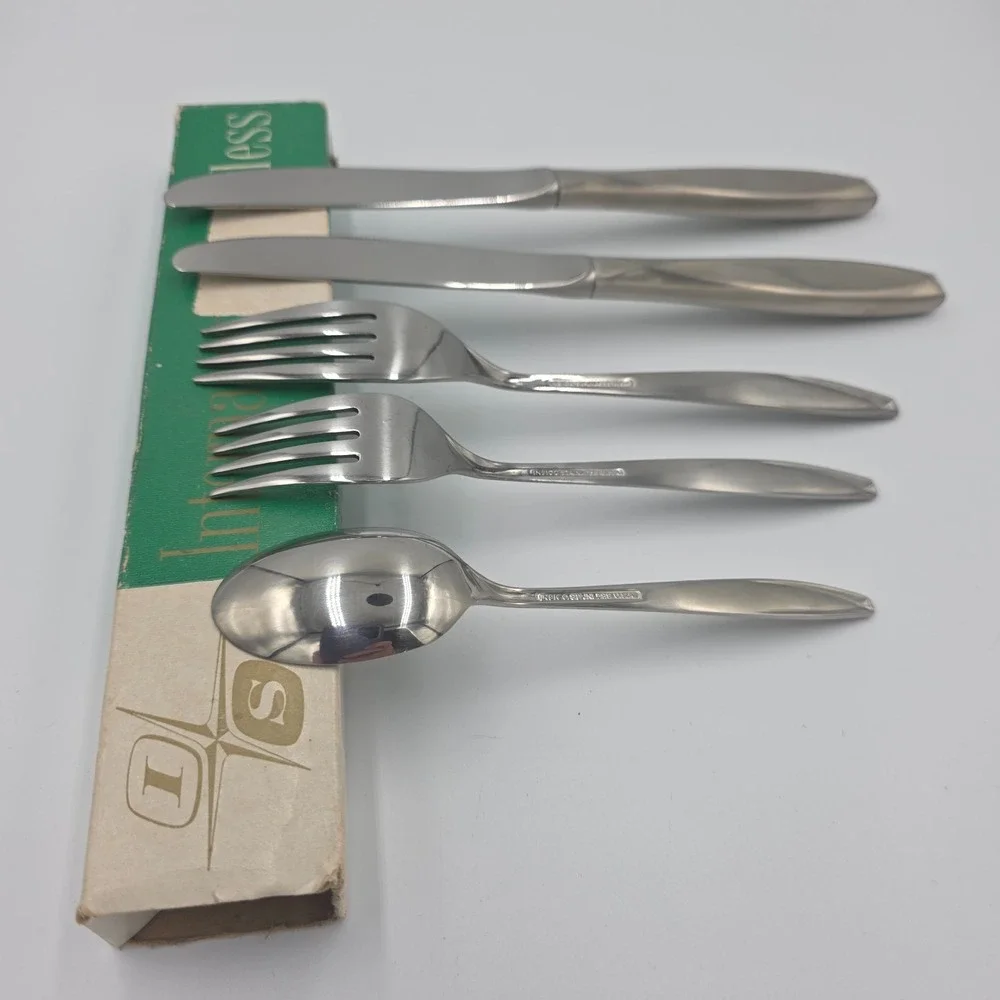 Vtg International Silver Company Flatware Set Insico Stainless USA NASSAU